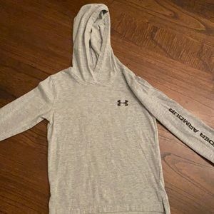 Boys thin under armour long sleeve with hood